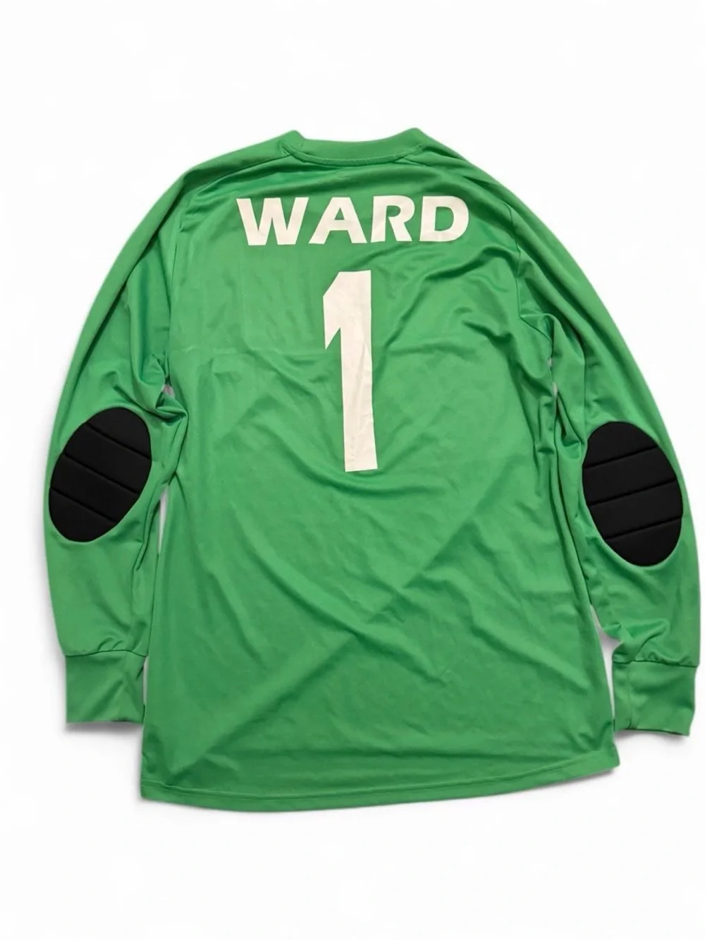Adidas Green Long-Sleeve Soccer Jersey with Black & Cream Panels